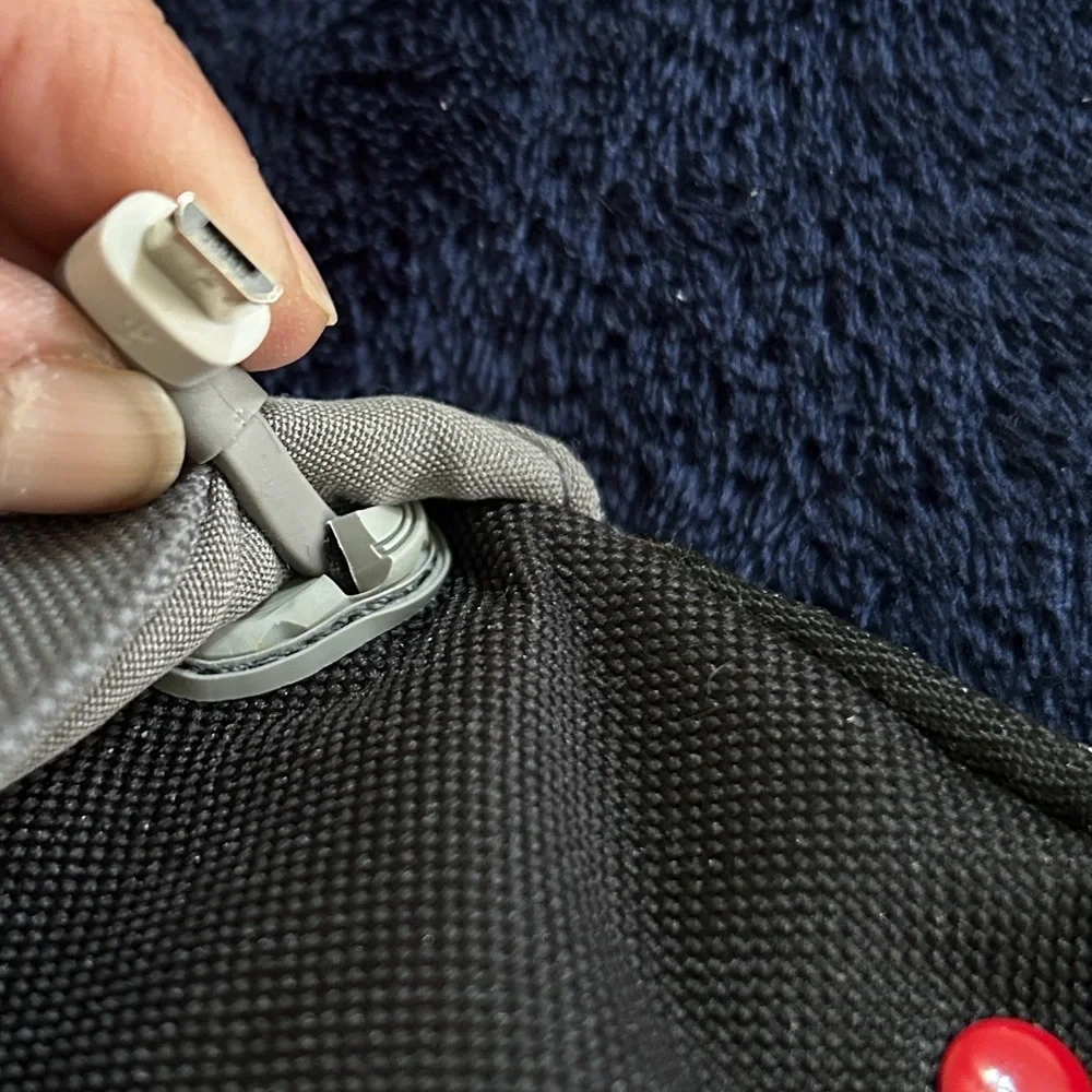 Portable Charging Pouch by EMTEC Gray & Black with Red Accents